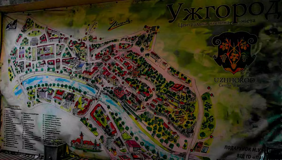 Ужгород на мапі