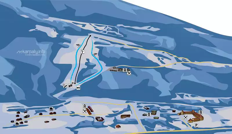 Карта спусків ГЛК "Квітка Полонини"